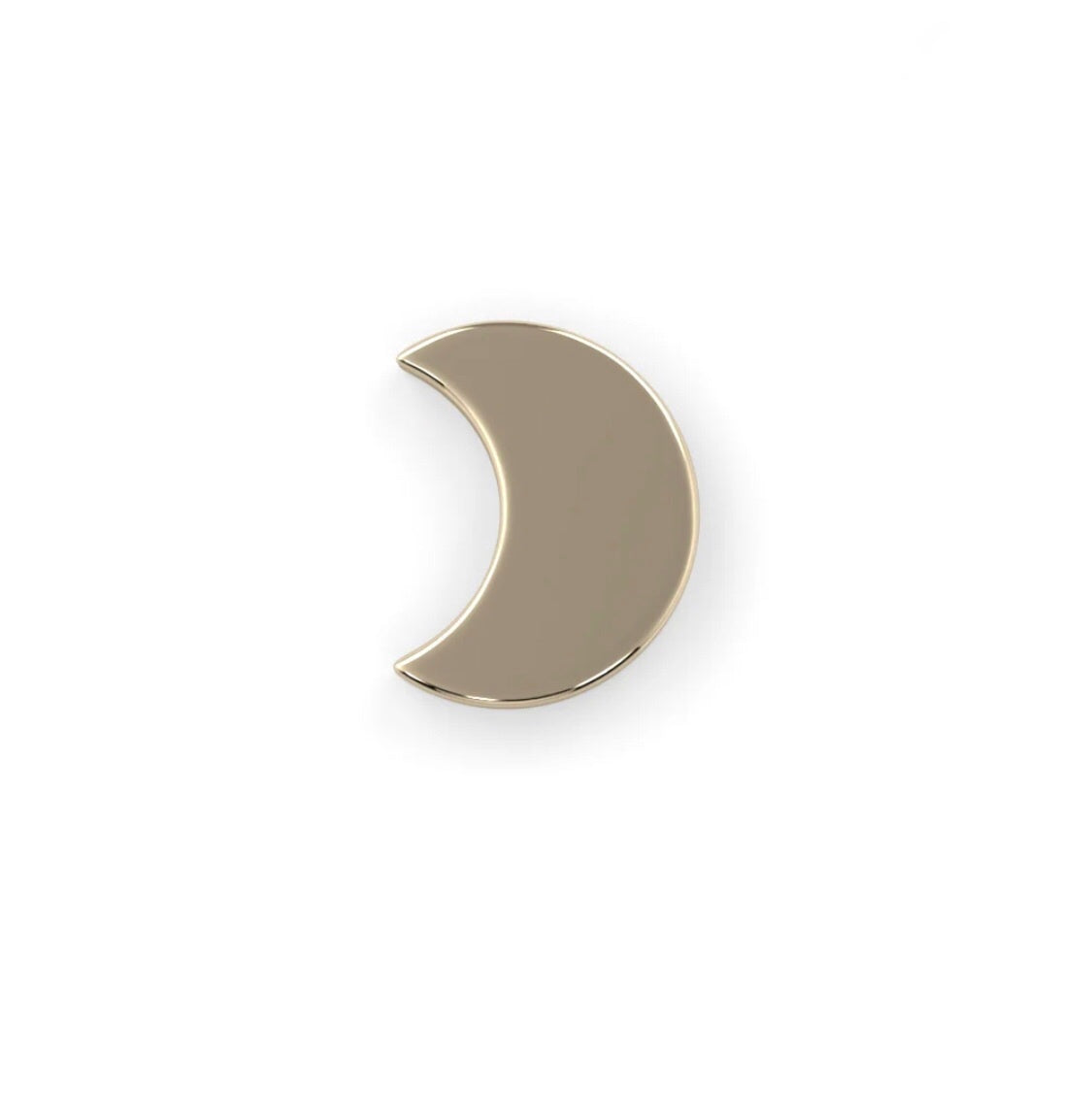 14ct gold crescent moon threadless top 3mm for tragus, nose and helix piercings
