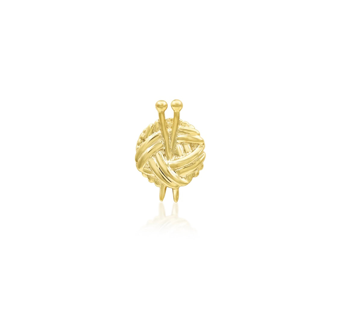 4ct gold knit threadless top with textured design 5mm x 7.3mm for helix and flat piercings