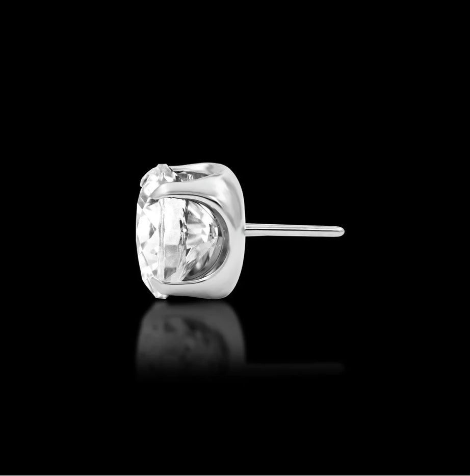 APP-verified titanium prong set cubic zirconia threadless tops showing maximum sparkle and brilliance