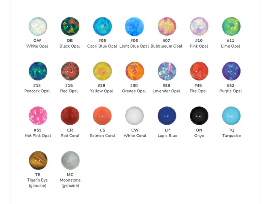 Titanium sun cabochon threadless top showing polished gemstone center and radiating sunburst design